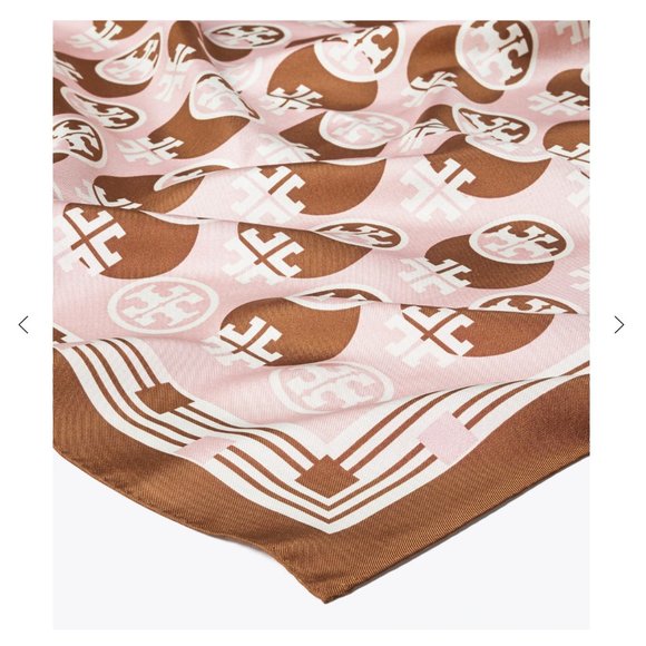 Tory Burch Accessories - NEW! TORY BURCH LOGO GEO SCARF 100% SILK